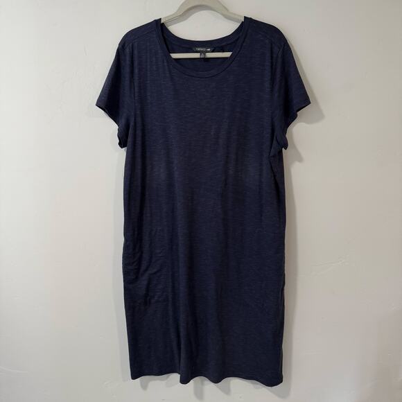 Toad&Co Women's Windmere II Short Sleeve Shirt Dress Navy Blue XL Knee Length - Picture 1 of 8